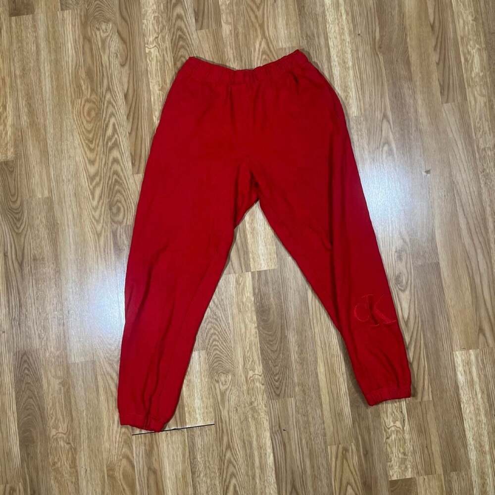 Calvin Klein Jeans Red Embroidered CK Logo Jogger Sweatpants